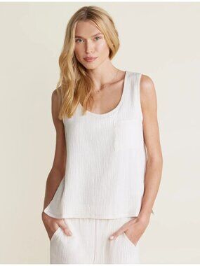 New $78 Barefoot Dreams Malibu Collection Sun Soaked Tank, Sand Dune XS